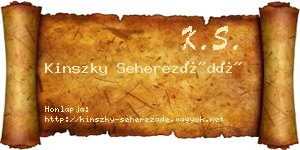 Kinszky Seherezádé névjegykártya